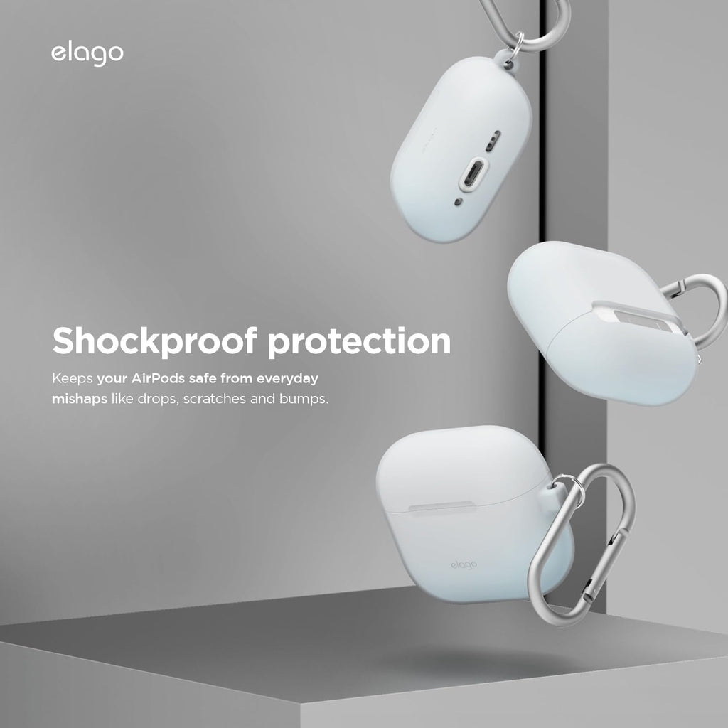 Θήκη Apple AirPods 5 / 4 - Elago Silicone Hang Case Σιλικόνης - Nightglow Blue (EAP4SC-HANG-LUBL)