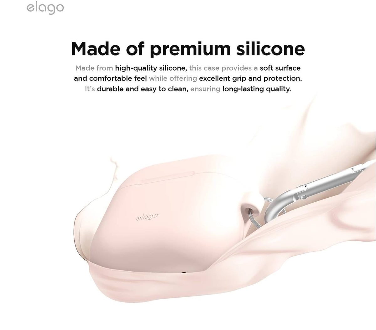 Θήκη Apple AirPods 5 / 4 - Elago Silicone Hang Case Σιλικόνης - Sand Pink (EAP4SC-HANG-SPK)