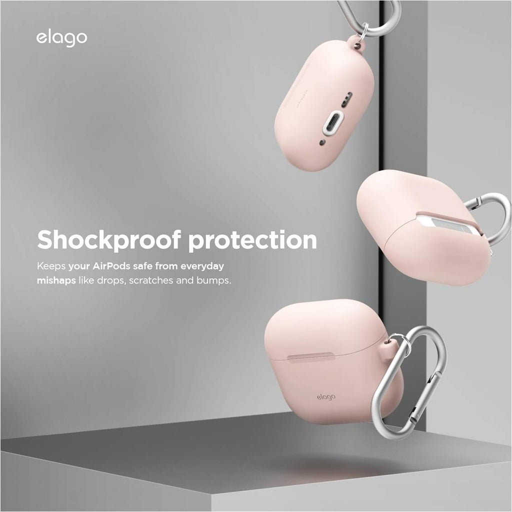 Θήκη Apple AirPods 5 / 4 - Elago Silicone Hang Case Σιλικόνης - Sand Pink (EAP4SC-HANG-SPK)