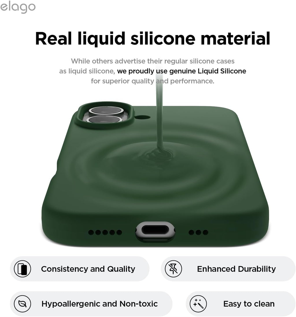 Θήκη Apple iPhone 16 - Elago Silicone Case Premium Σιλικόνης - Alpine Green (ES16SC61-APGR)