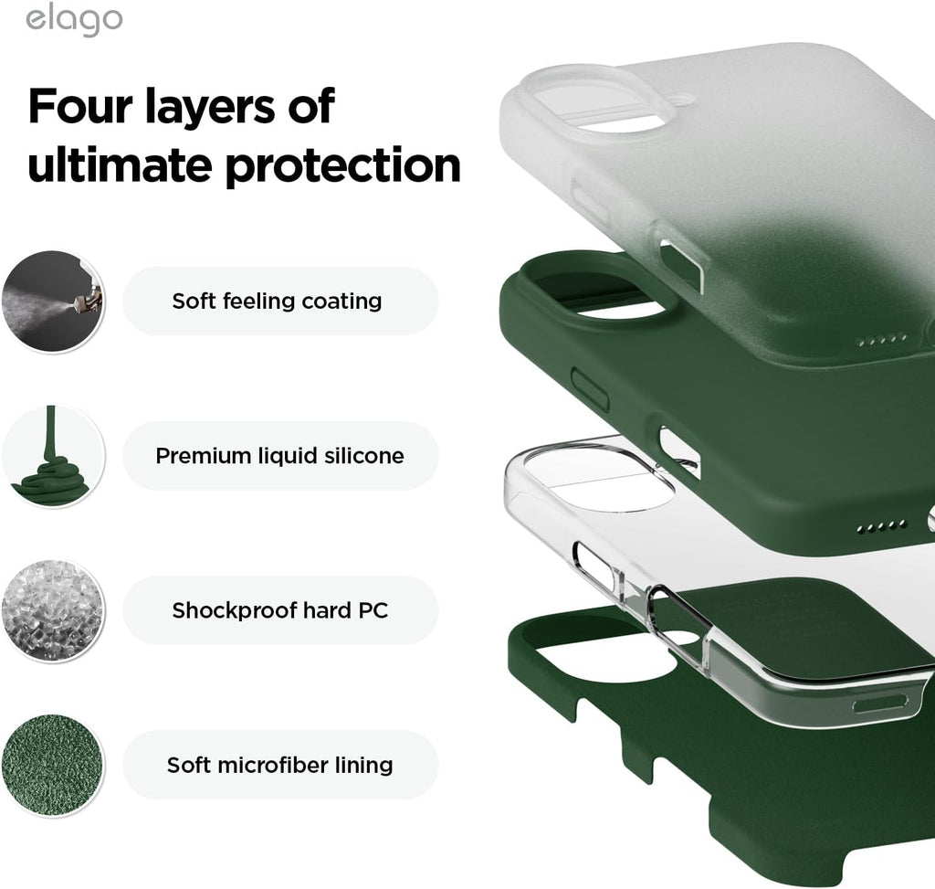 Θήκη Apple iPhone 16 - Elago Silicone Case Premium Σιλικόνης - Alpine Green (ES16SC61-APGR)