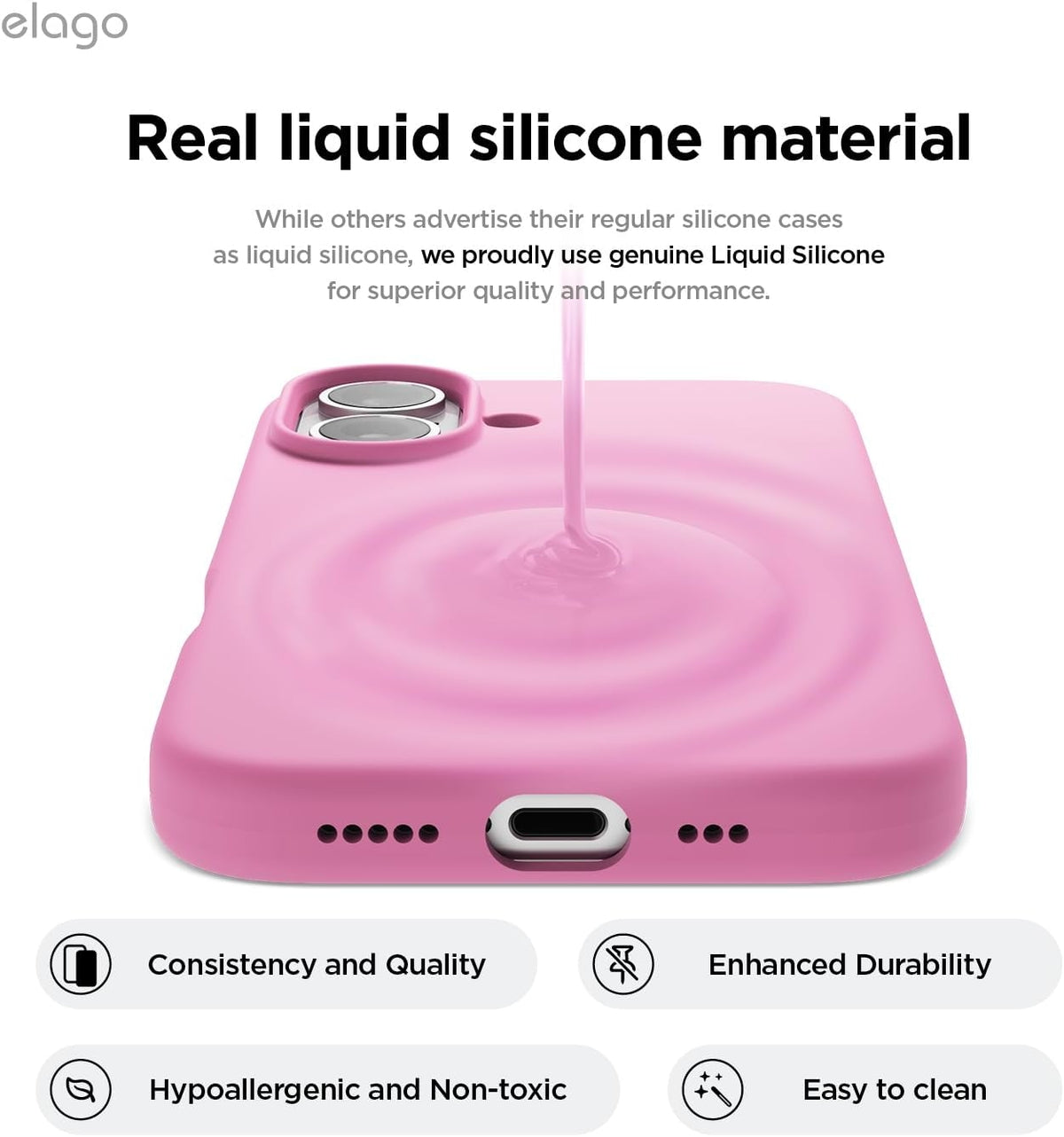 Θήκη Apple iPhone 16 - Elago Silicone Case Premium Σιλικόνης - Hot Pink (ES16SC61-HPK)