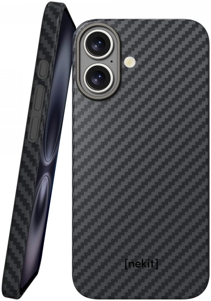 Θήκη Apple iPhone 16 - Nekit Fiber Σκληρή με MagSafe Aramid Fiber - 1mm - 1500D Kevlar - Black (8719246451881)