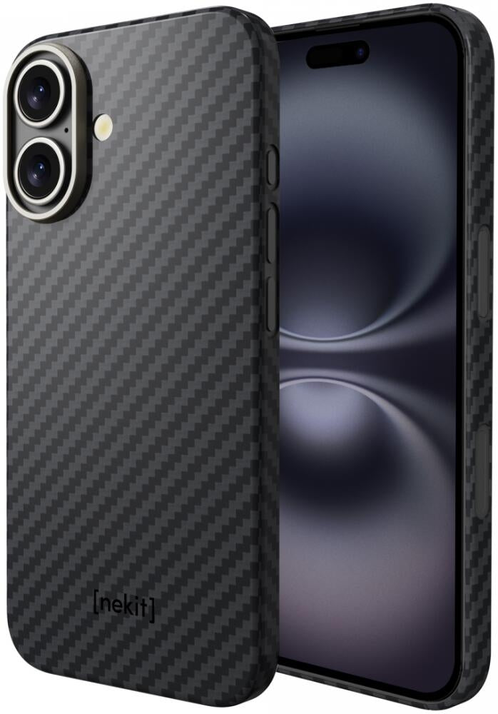 Θήκη Apple iPhone 16 Plus - Nekit Fiber Σκληρή με MagSafe Aramid Fiber - 1mm - 1500D Kevlar - Black (8719246451874)
