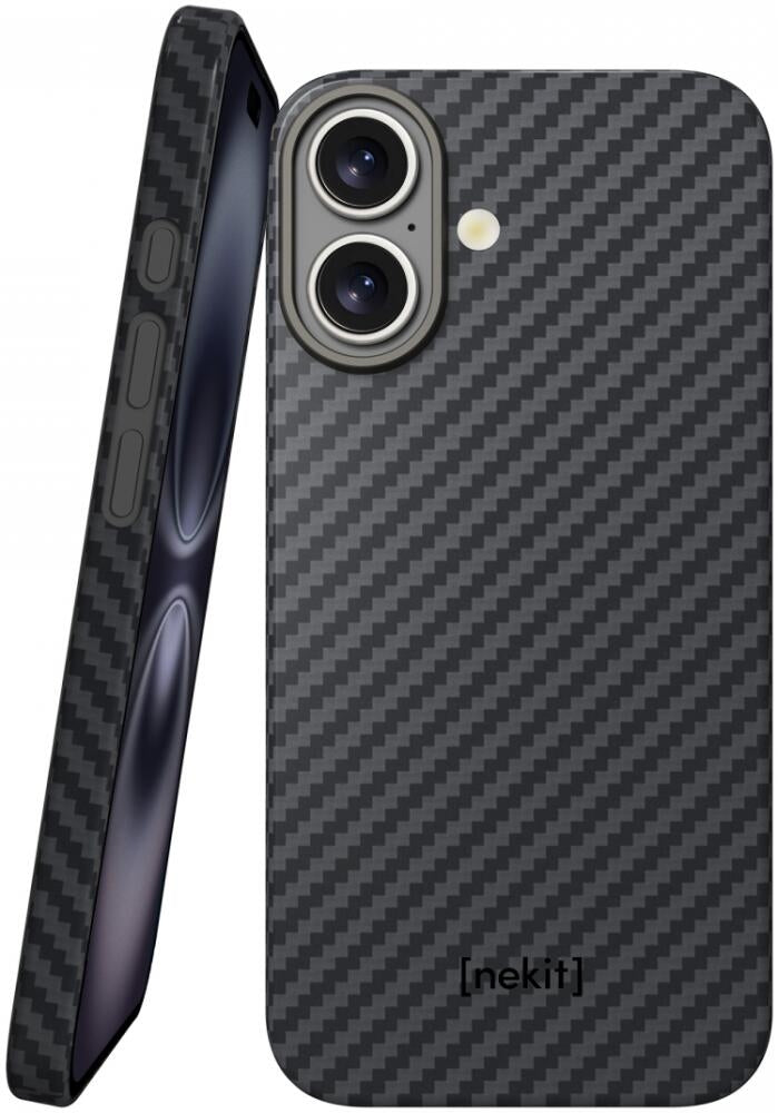Θήκη Apple iPhone 16 Plus - Nekit Fiber Σκληρή με MagSafe Aramid Fiber - 1mm - 1500D Kevlar - Black (8719246451874)