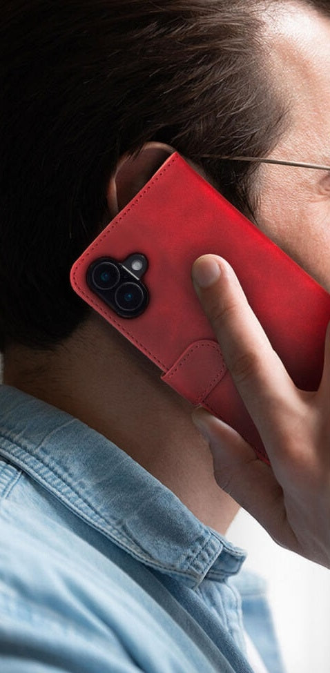 Θήκη Apple iPhone 16 Plus - Rosso Element PU Πορτοφόλι - Red (8719246453892)