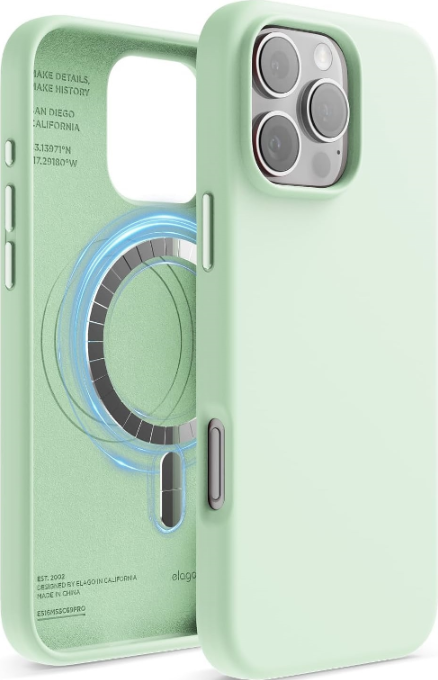 Θήκη Apple iPhone 16 Pro Max - Elago Magnetic Silicone Case Premium Σιλικόνης με MagSafe - Soft Mint (ES16MSSC69PRO-SMT)