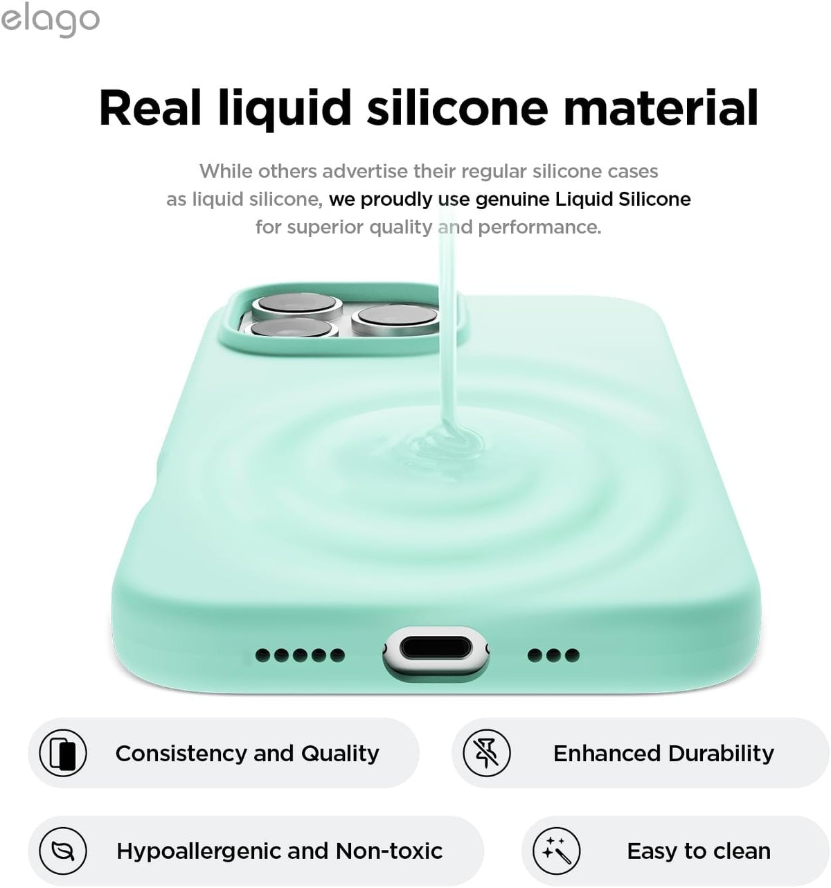 Θήκη Apple iPhone 16 Pro Max - Elago Silicone Case Premium Σιλικόνης - Aqua Sky (ES16SC69PRO-ASKY)