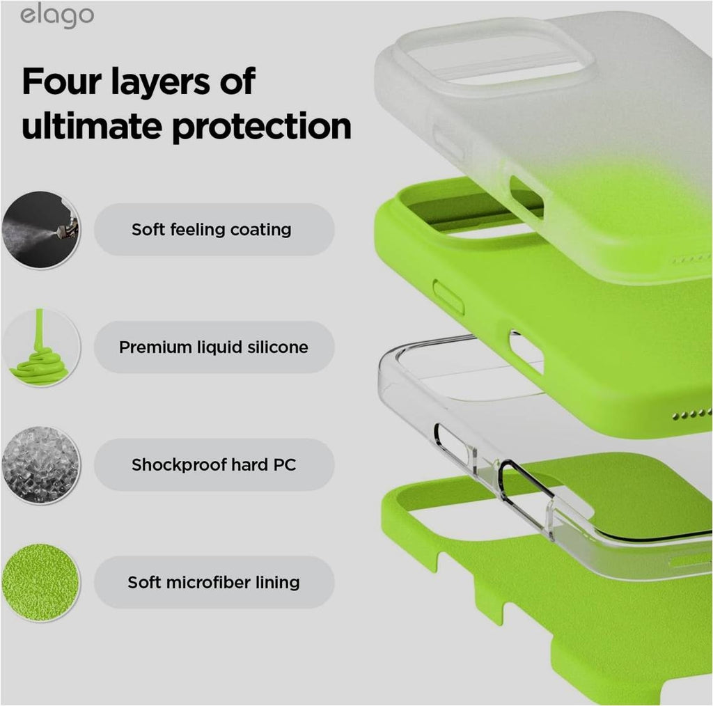 Θήκη Apple iPhone 16 Pro Max - Elago Silicone Case Premium Σιλικόνης - Lime Green (ES16SC69PRO-LIGR)
