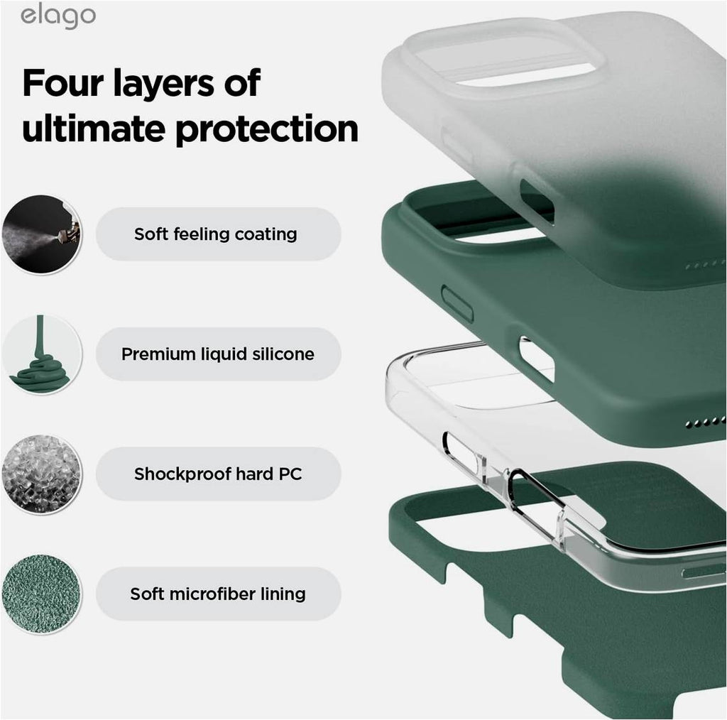 Θήκη Apple iPhone 16 Pro Max - Elago Silicone Case Premium Σιλικόνης - Midnight Green (ES16SC69PRO-MGR)