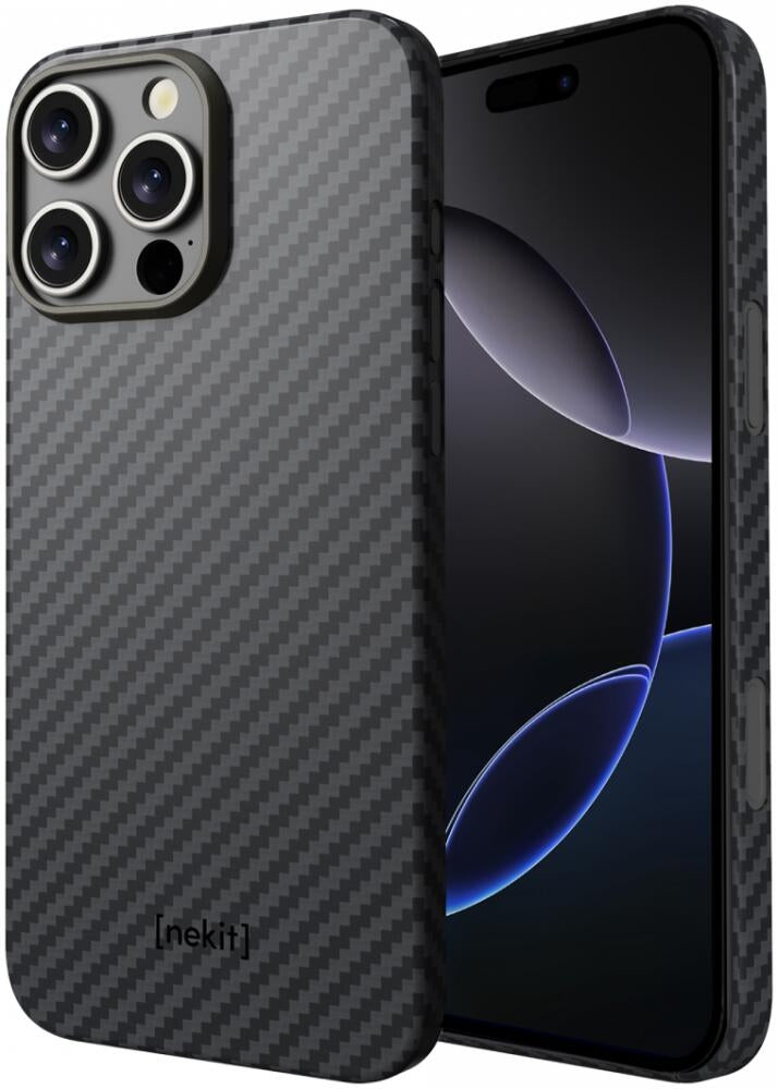 Θήκη Apple iPhone 16 Pro Max - Nekit Fiber Σκληρή με MagSafe Aramid Fiber - 1mm - 1500D Kevlar - Black (8719246451850)