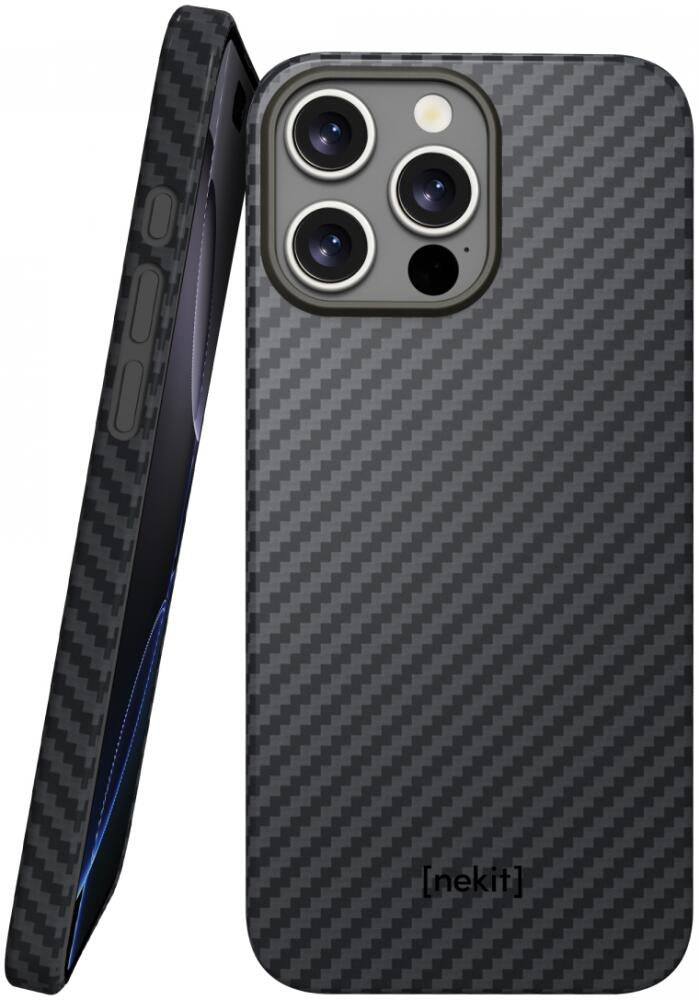 Θήκη Apple iPhone 16 Pro Max - Nekit Fiber Σκληρή με MagSafe Aramid Fiber - 1mm - 1500D Kevlar - Black (8719246451850)