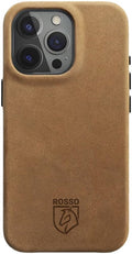Θήκη Apple iPhone 16 Pro Max - Rosso Elite Back Cover Δερμάτινη με MagSafe - Light Brown (8719246454240)