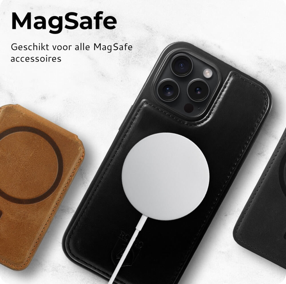 Θήκη Apple iPhone 16 Pro - Rosso Elite Δερμάτινο Πορτοφόλι με MagSafe - Black (8719246454080)