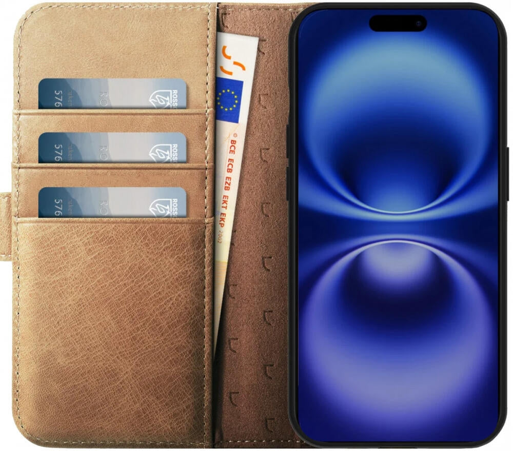 Θήκη Apple iPhone 16 Pro - Rosso Elite Δερμάτινο Πορτοφόλι με MagSafe - Light Brown (8719246454066)