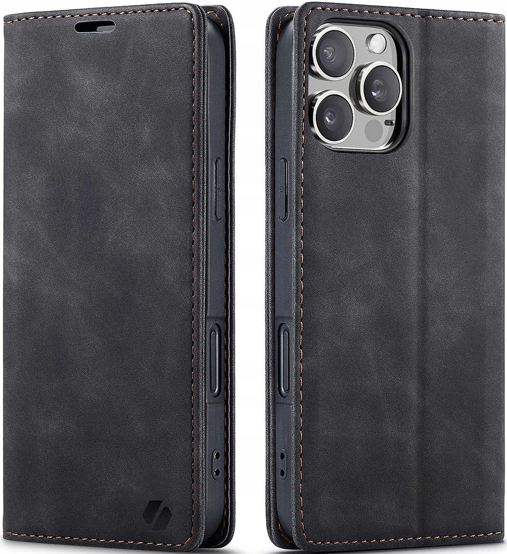 Θήκη Apple iPhone 16 Pro - Spacecase Wallet Πορτοφόλι - Black (5905719111403)