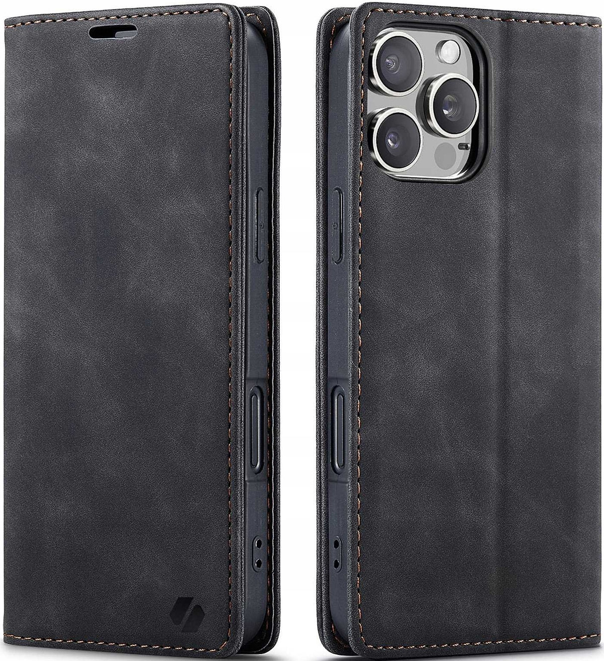 Θήκη Apple iPhone 16 Pro - Spacecase Wallet Πορτοφόλι - Black (5905719111403)