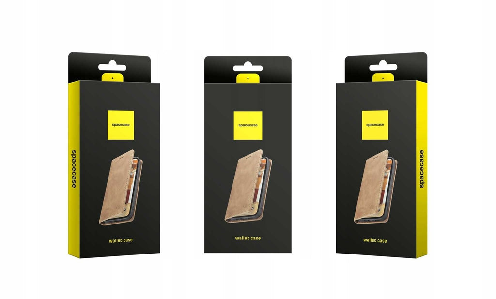 Θήκη Apple iPhone 16 Pro - Spacecase Wallet Πορτοφόλι - Light Brown (5905719111427)