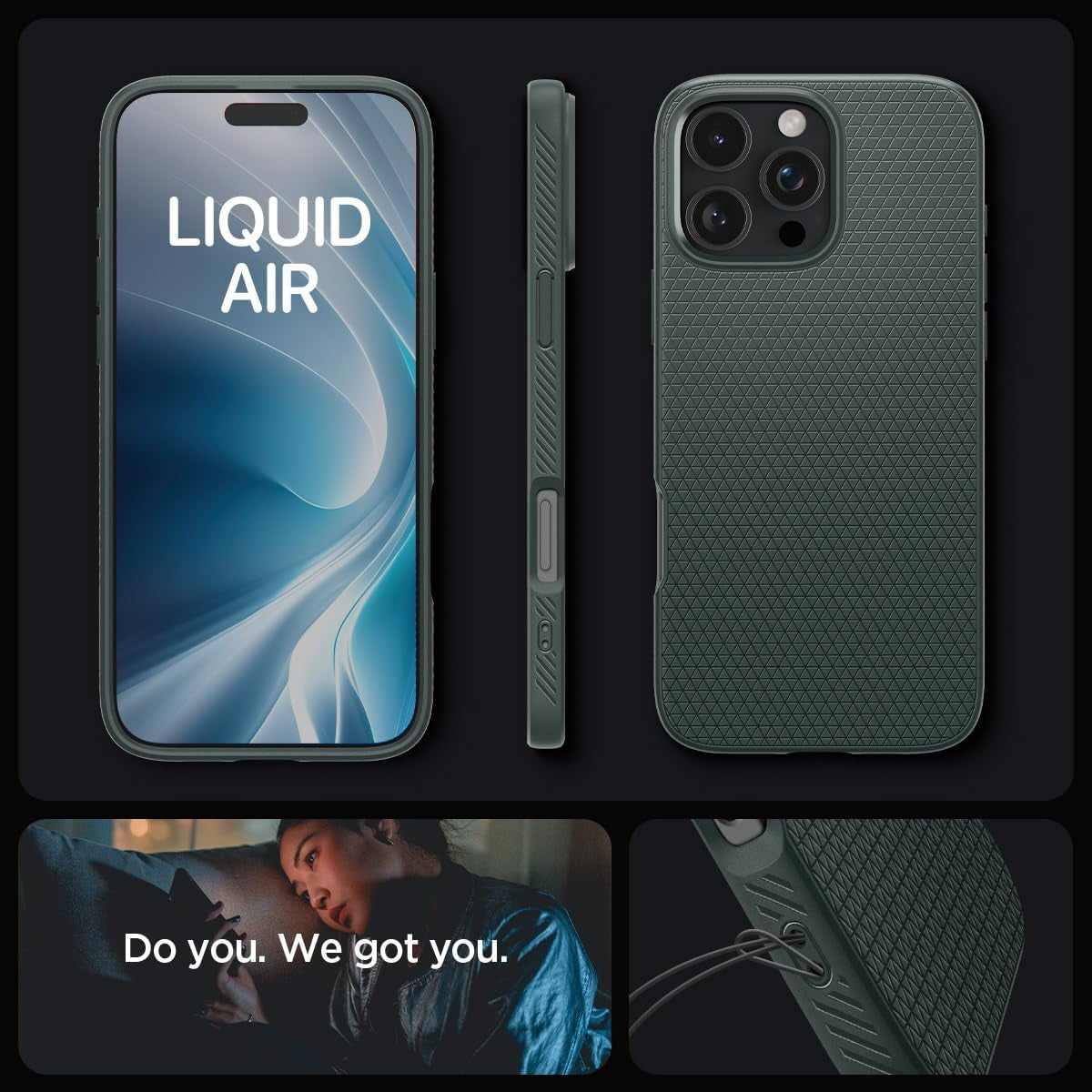 Θήκη Apple iPhone 16 Pro - Spigen Liquid Air Σιλικόνης - Abyss Green (ACS08119)