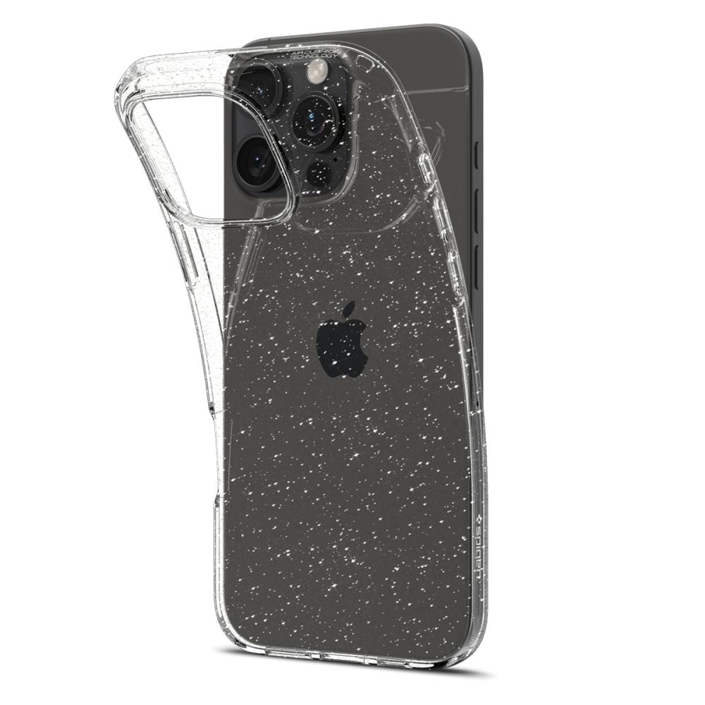 Θήκη Apple iPhone 16 Pro - Spigen Liquid Crystal Glitter Σιλικόνης - Crystal Quartz (ACS08113)