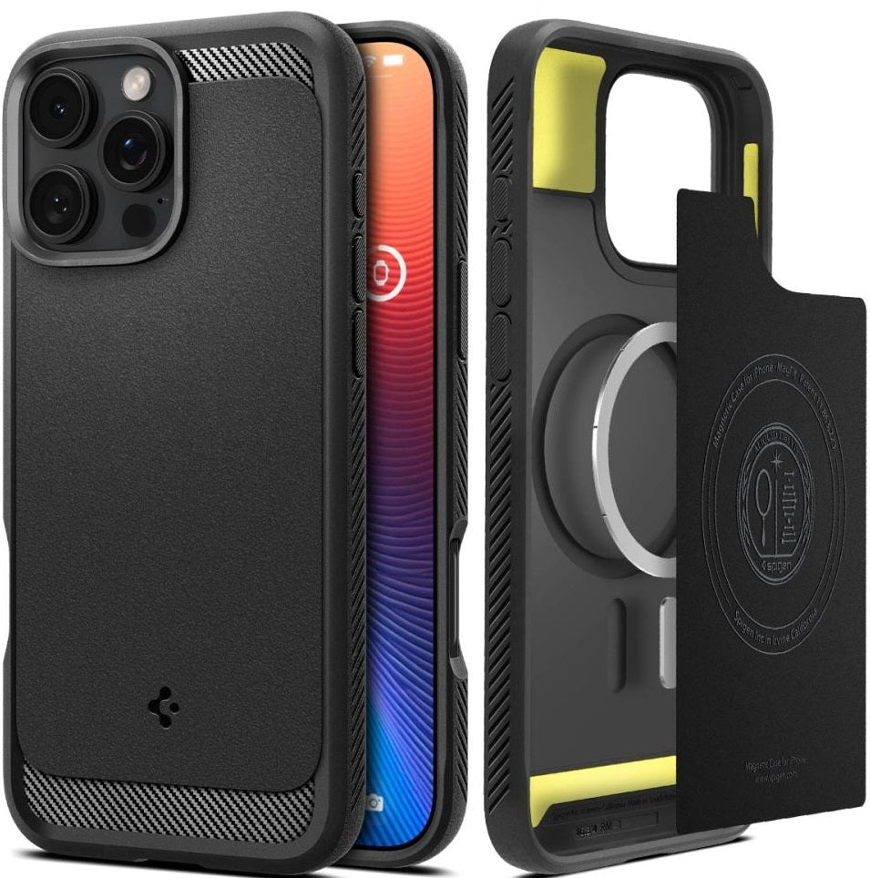 Θήκη Apple iPhone 16 Pro - Spigen Rugged Armor MagFit με MagSafe - Matte Black (ACS08115)
