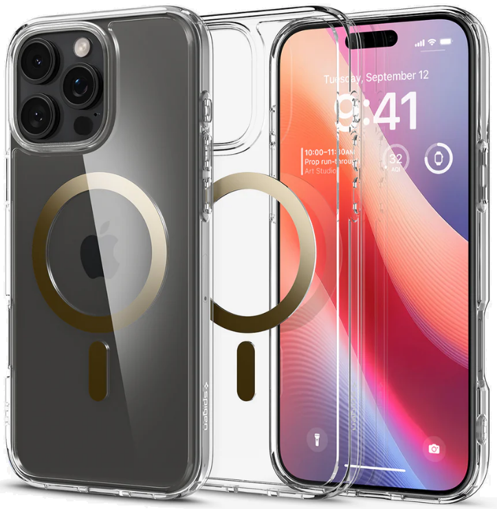 Θήκη Apple iPhone 16 Pro - Spigen Ultra Hybrid MagFit με MagSafe - Gold (ACS08132)