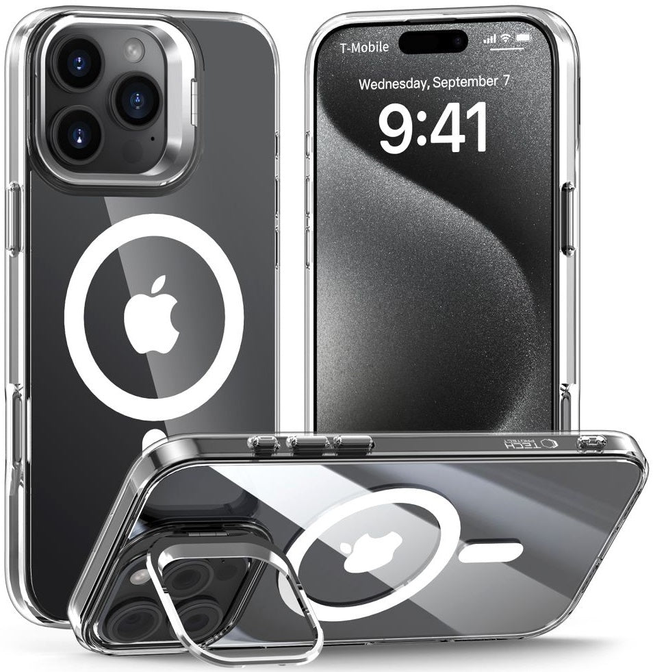 Θήκη Apple iPhone 16 Pro - Tech-Protect MagStand Σκληρή Διάφανη με MagSafe & KickStand - Clear (5906302375844)