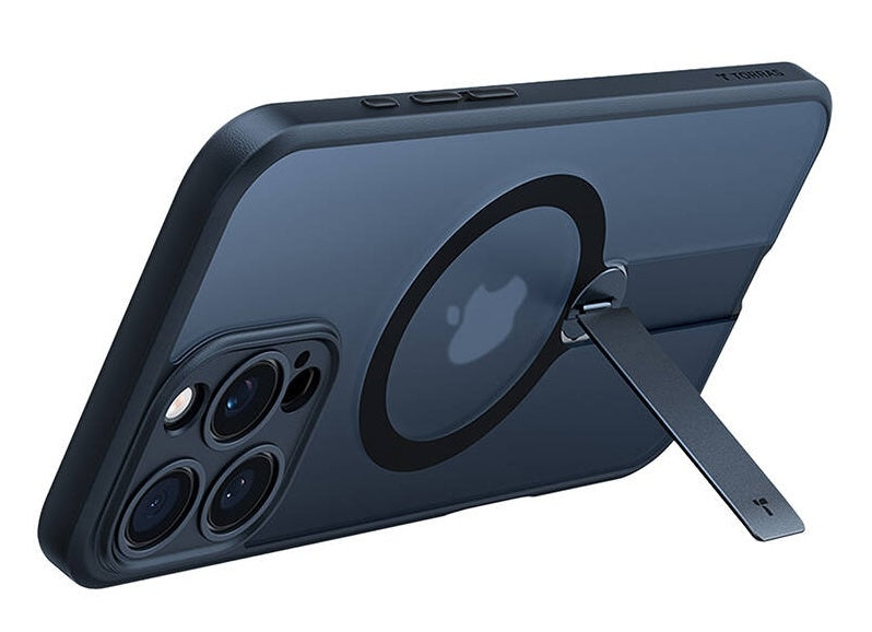 Θήκη Apple iPhone 16 Pro - Torras Pstand Spin Case Ημιδιάφανη Ανθεκτική με MagSafe & KickStand - Black (6938075602130)