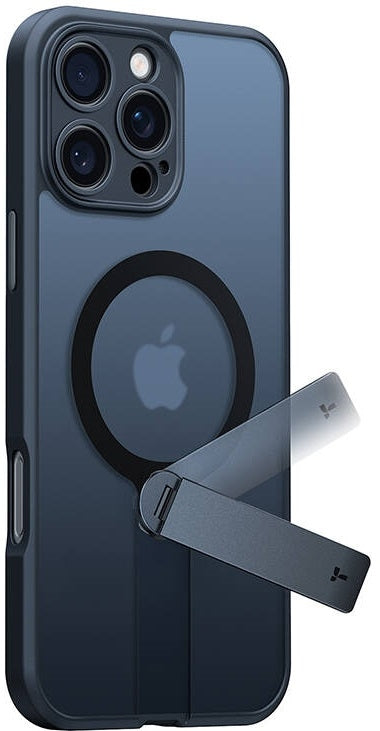 Θήκη Apple iPhone 16 Pro - Torras Pstand Spin Case Ημιδιάφανη Ανθεκτική με MagSafe & KickStand - Black (6938075602130)