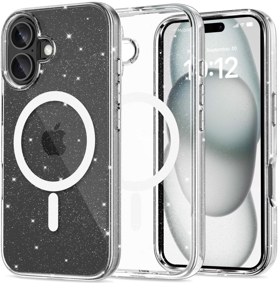 Θήκη Apple iPhone 16 - Tech-Protect FlexAir Hybrid Σκληρή Διάφανη με MagSafe - Glitter (5906302311422)