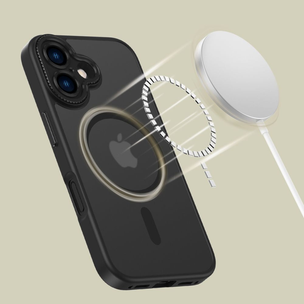 Θήκη Apple iPhone 16 - Tech-Protect MagCam Σκληρή Ημιδιάφανη με MagSafe & Πλαίσιο Κάμερας - Matte Black (5906302311668)
