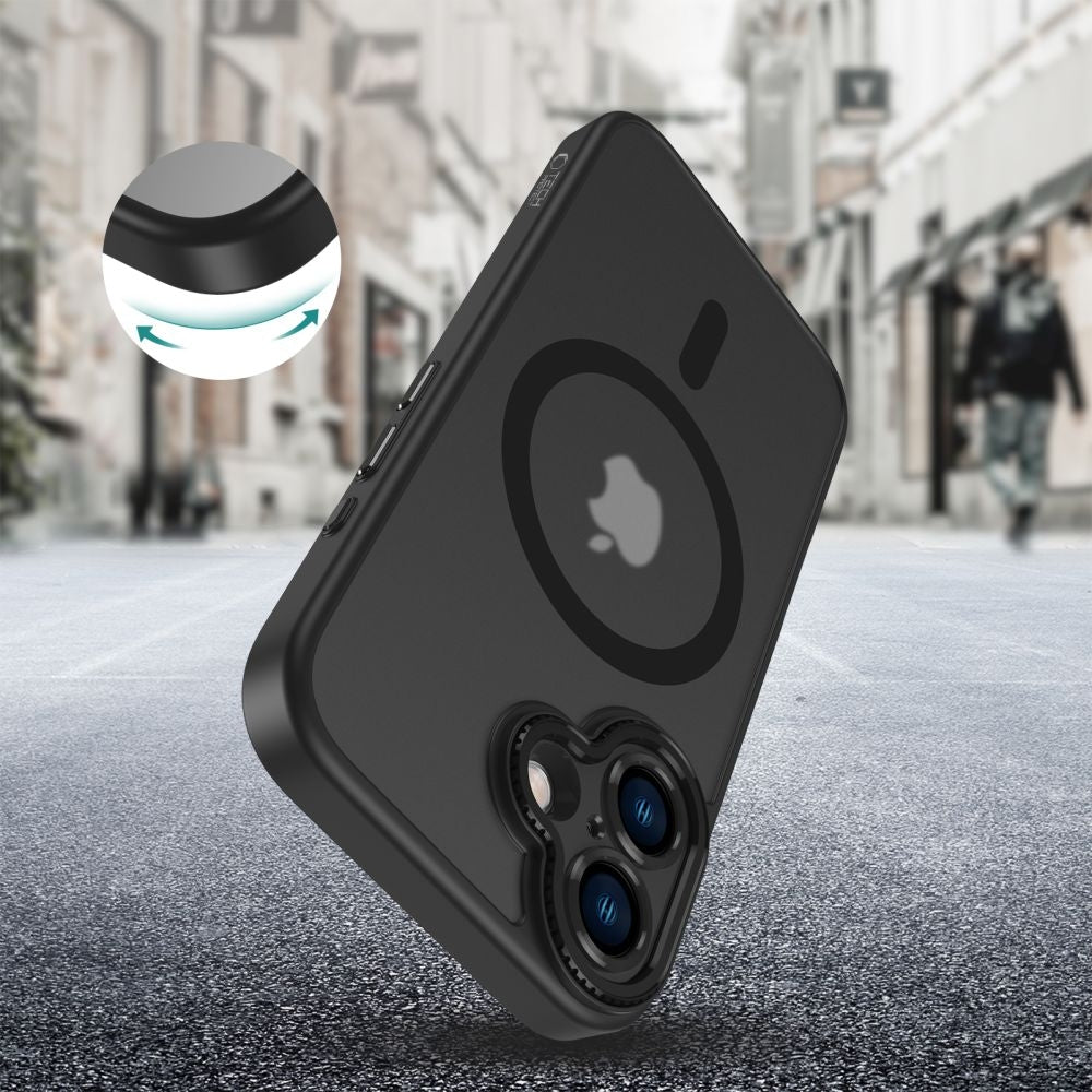 Θήκη Apple iPhone 16 - Tech-Protect MagCam Σκληρή Ημιδιάφανη με MagSafe & Πλαίσιο Κάμερας - Matte Black (5906302311668)