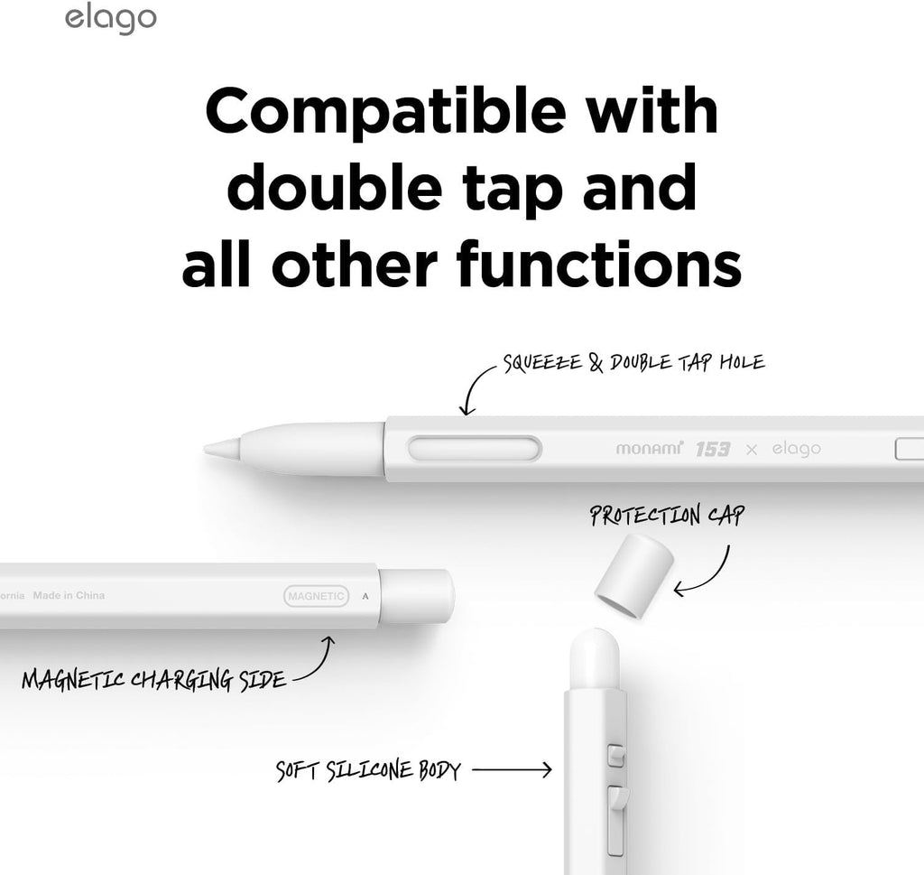 Θήκη Apple Pencil 2nd Gen Elago Monami X Premium Σιλικόνης - White (EAPEN2-SC-MNM-WHITE)