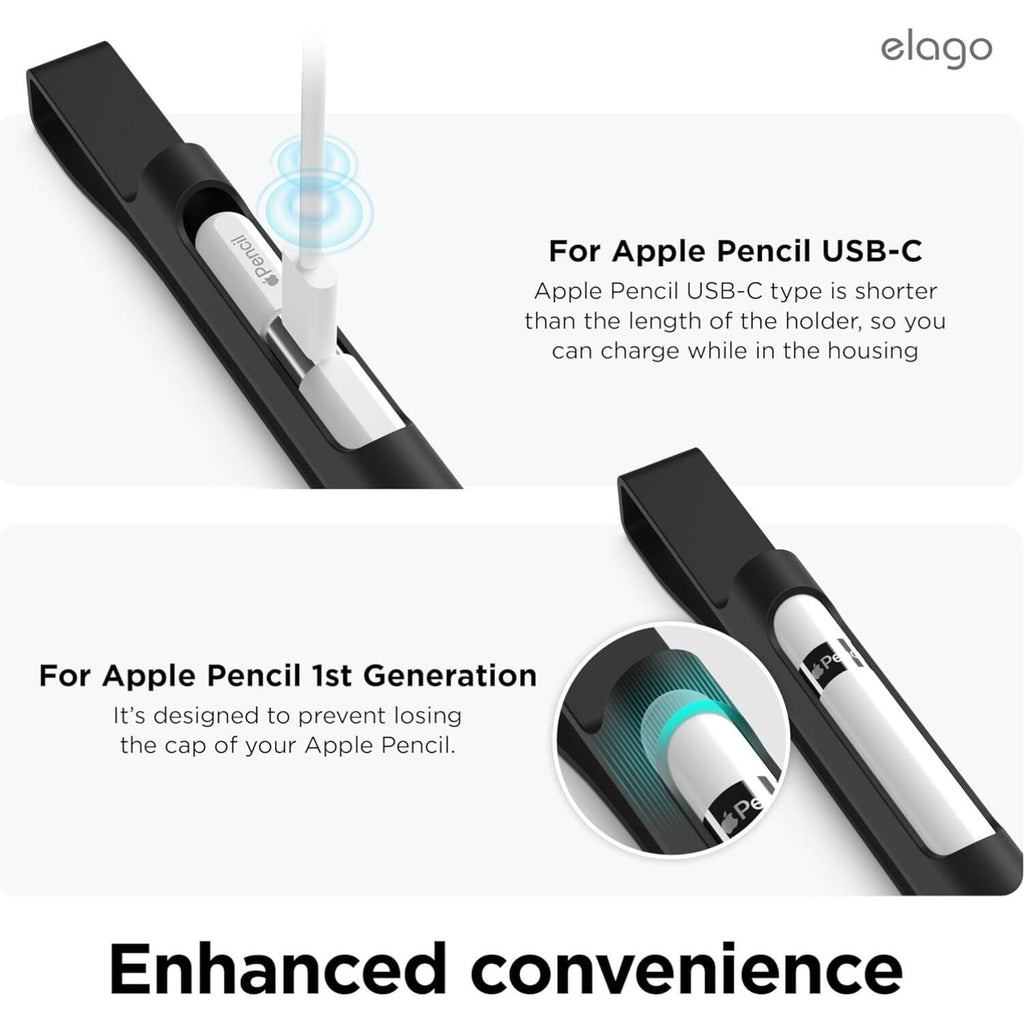Θήκη Apple Pencil / Apple Pencil Pro Elago Silicone Band Holder Premium Σιλικόνης - Black (EAPEN-BANDHOLD-BK)