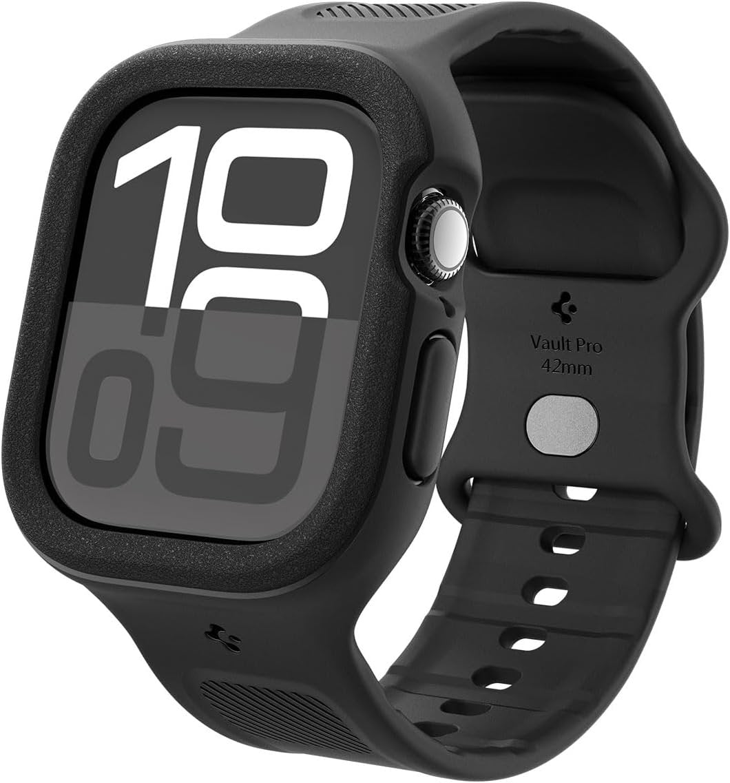 Θήκη Apple Watch 11 / 10 42mm Spigen Vault Pro Unibody από Premium TPU - Matte Black (ACS09390)