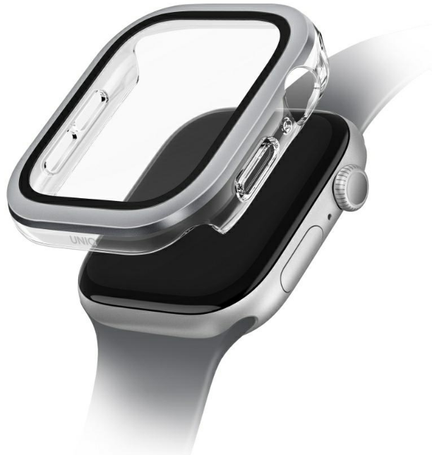 Θήκη Apple Watch 11 / 10 42mm Uniq Voute με Tempered Glass - Silver (UNIQ-42MM-VOUSIL)
