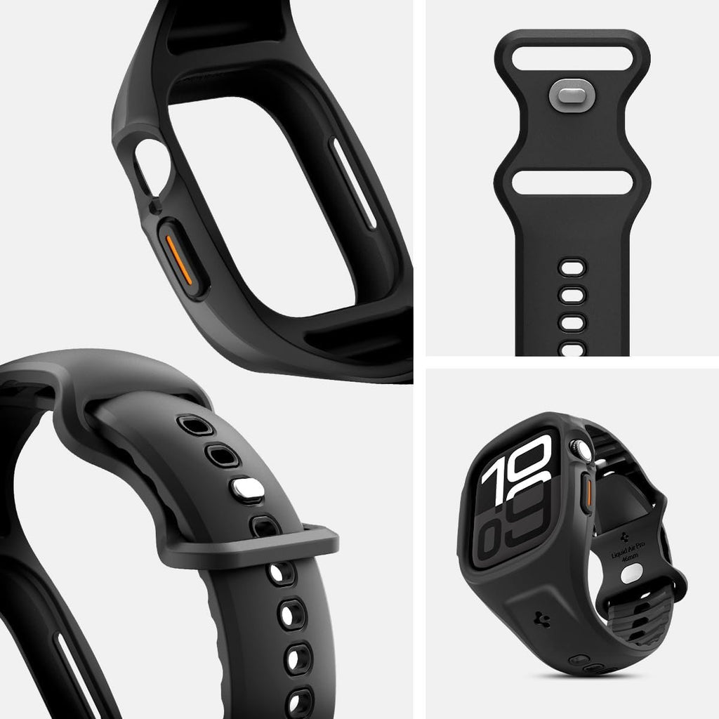Θήκη Apple Watch 11 / 10 46mm Spigen Liquid Air Pro Unibody Σιλικόνης - Matte Black (ACS09317)