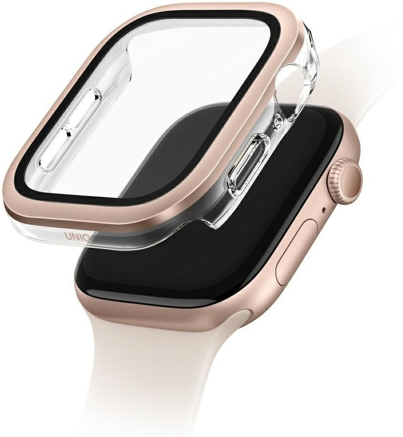 Θήκη Apple Watch 11 / 10 46mm Uniq Voute με Tempered Glass - Rose Gold (UNIQ-46MM-VOURGLD)