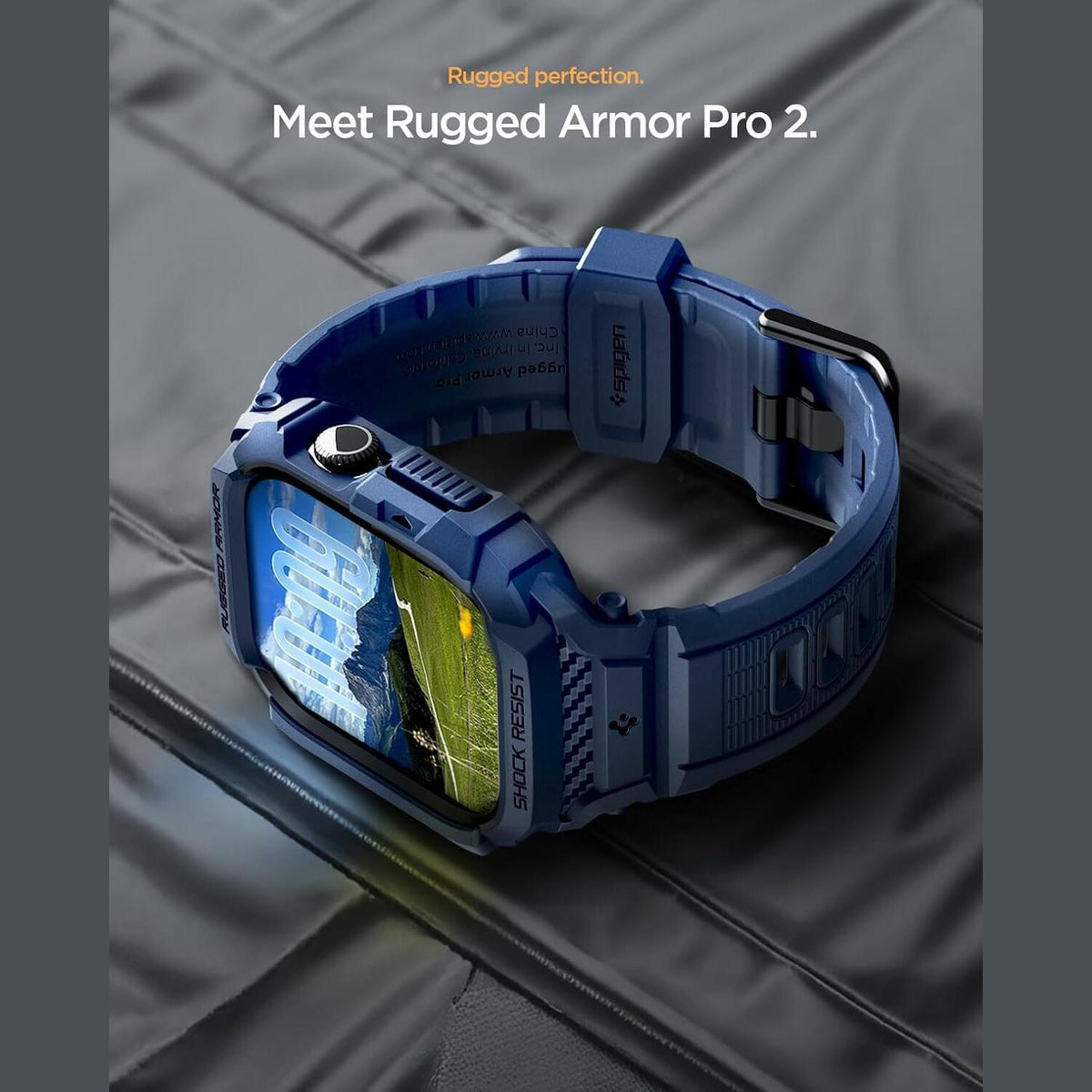 Θήκη Apple Watch 11 / 10 42mm Spigen Rugged Armor Pro 2 Unibody Σιλικόνης - Navy Blue (ACS10495)