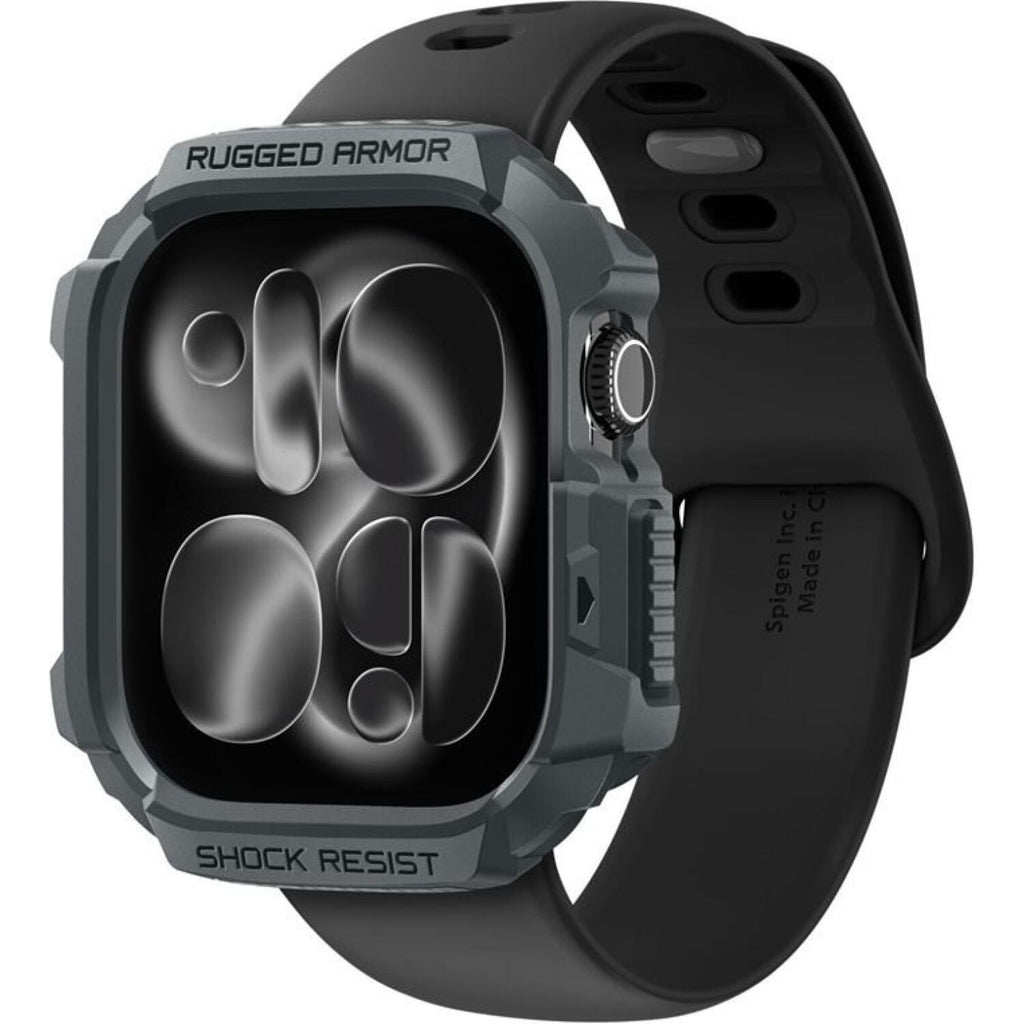 Θήκη Apple Watch 11 / 10 46mm Spigen Rugged Armor 2 Ανθεκτική Σιλικόνης - Dark Gray (ACS10500)