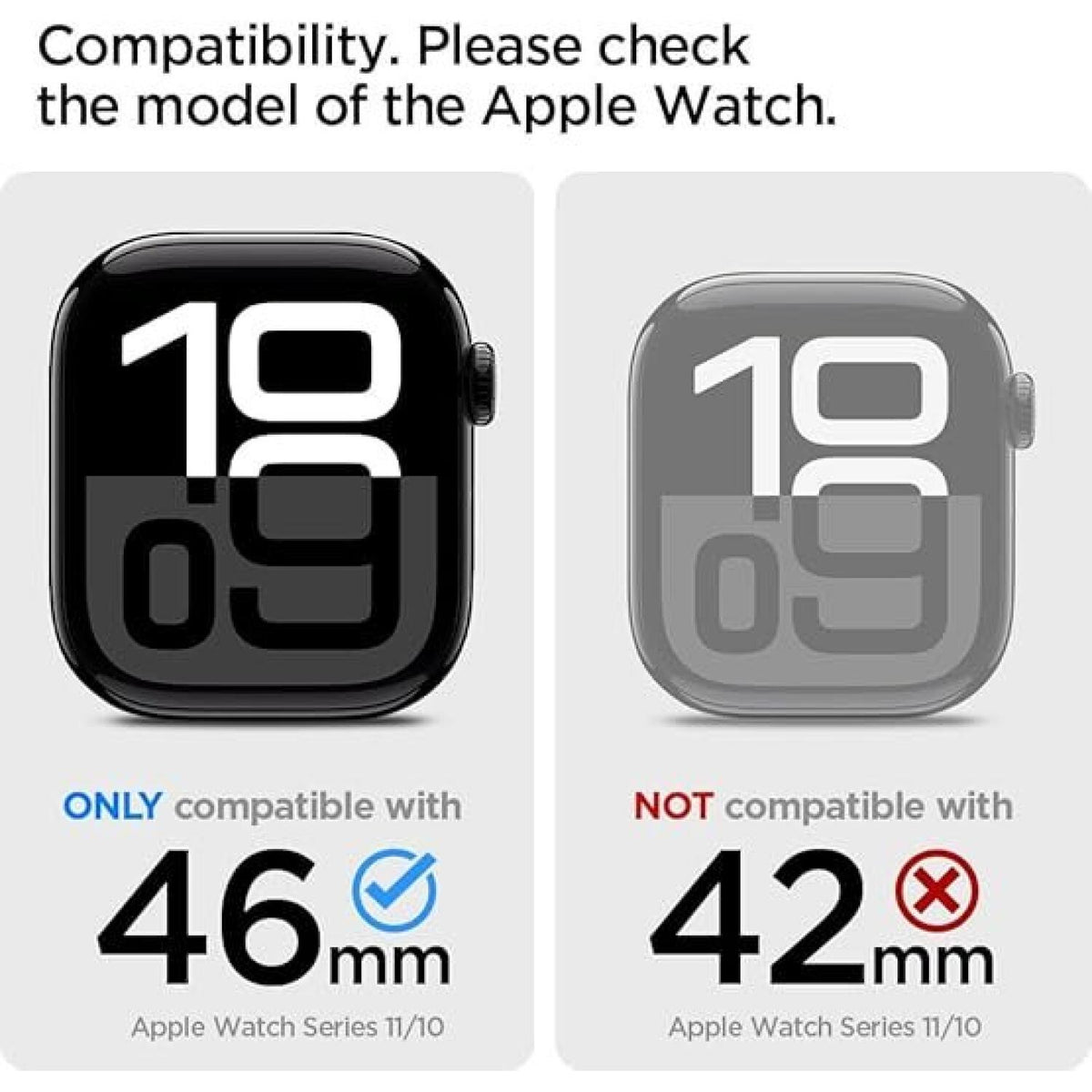 Θήκη Apple Watch 11 / 10 46mm Spigen Rugged Armor Pro Unibody Σιλικόνης - Matte Black (ACS08604)