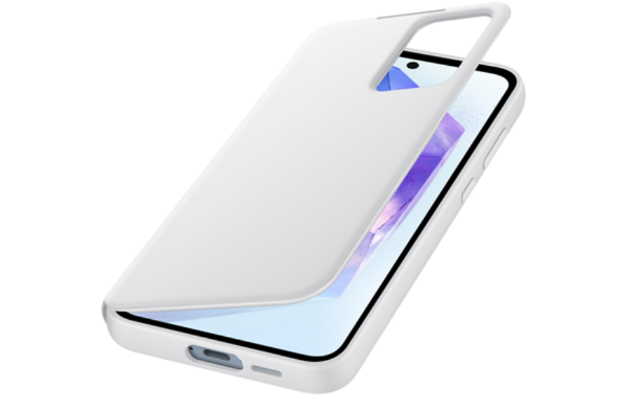 Θήκη Flip με Ενεργό Πορτάκι - Samsung Galaxy A55 - Official Samsung S View Wallet Cover - White (EF-ZA556CWEGWW)