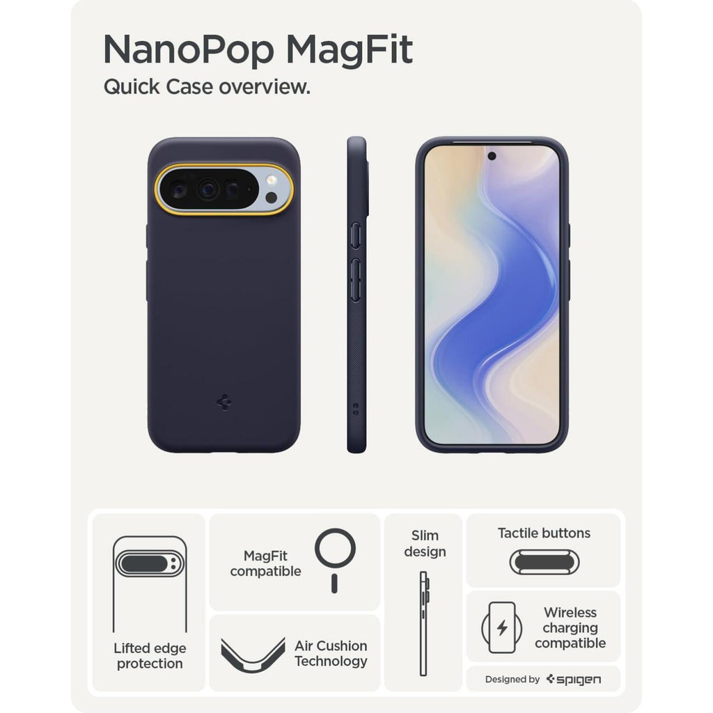Θήκη Google Pixel 10 / 10 Pro Spigen Nano Pop MagFit Ανθεκτική Σιλικόνης με MagSafe Qi2 - Blueberry Navy (ACS09711)