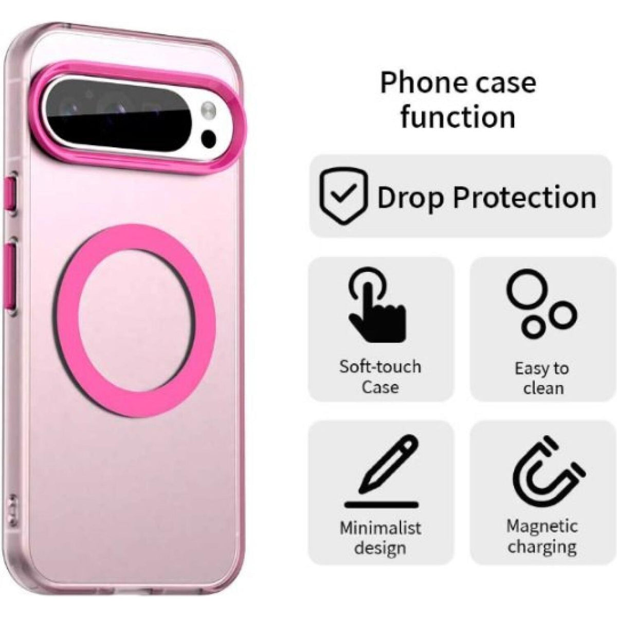 Θήκη Google Pixel 10 Pro XL Techsuit CandyCase Σκληρή Ημιδιάφανη με MagSafe Qi2 - Pink (5949419321601)