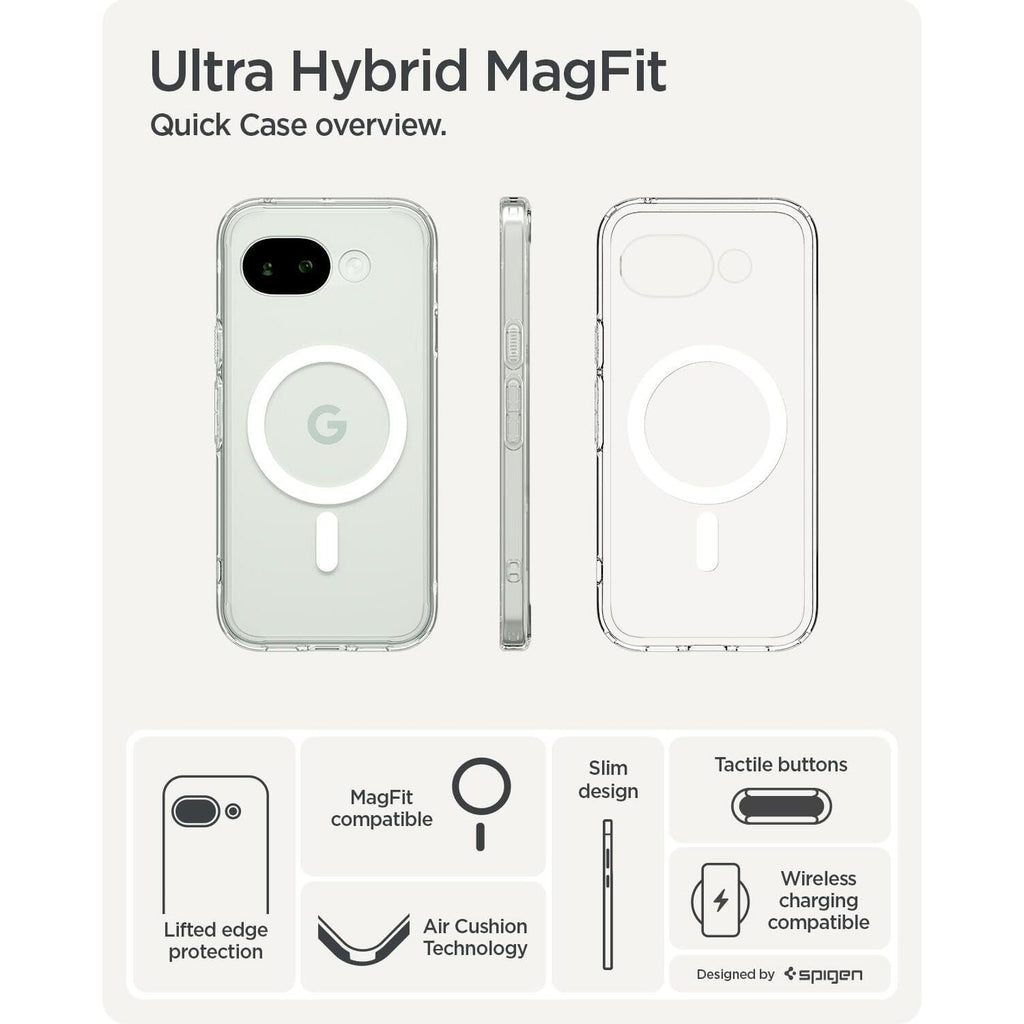 Θήκη Google Pixel 10a Spigen Ultra Hybrid MagFit Ανθεκτική Σκληρή με MagSafe - Clear / White (ACS11276)