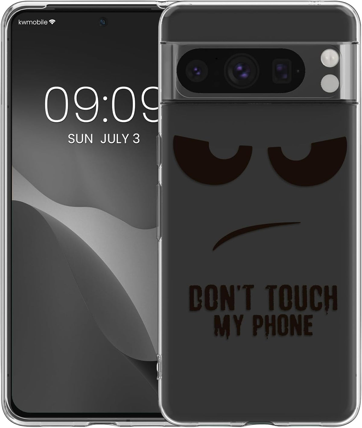 Θήκη Google Pixel 8 Pro - KWmobile TPU Case Σιλικόνης - Don't Touch My Phone / Transparent / Black (KWM000020JM003C)