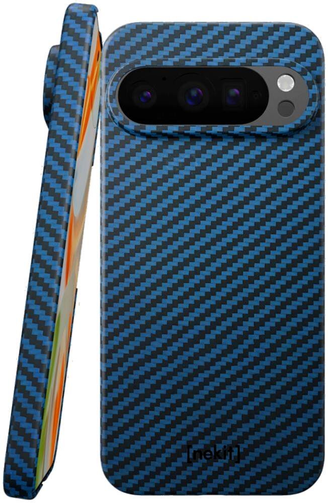 Θήκη Google Pixel 9 / 9 Pro Nekit Fiber Σκληρή με MagSafe Aramid Fiber 1mm 1500D Kevlar - Blue (8719246469695)