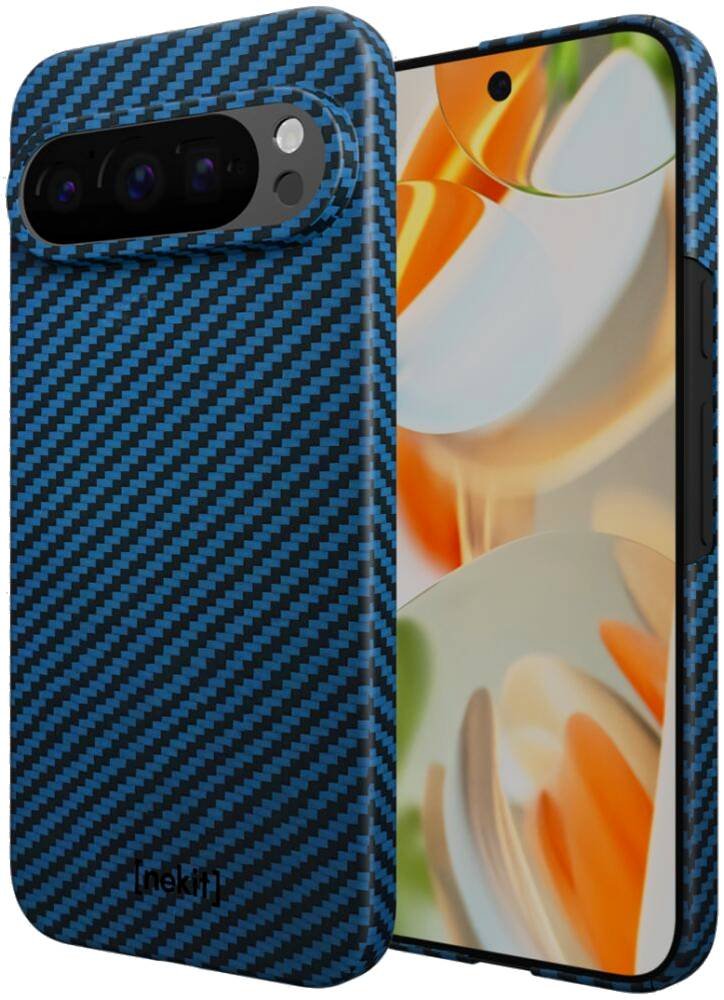 Θήκη Google Pixel 9 / 9 Pro Nekit Fiber Σκληρή με MagSafe Aramid Fiber 1mm 1500D Kevlar - Blue (8719246469695)