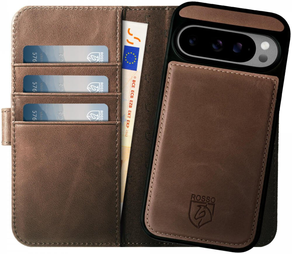 Θήκη Google Pixel 9 / 9 Pro Rosso Elite Δερμάτινο Πορτοφόλι με MagSafe - Brown (8719246461798)