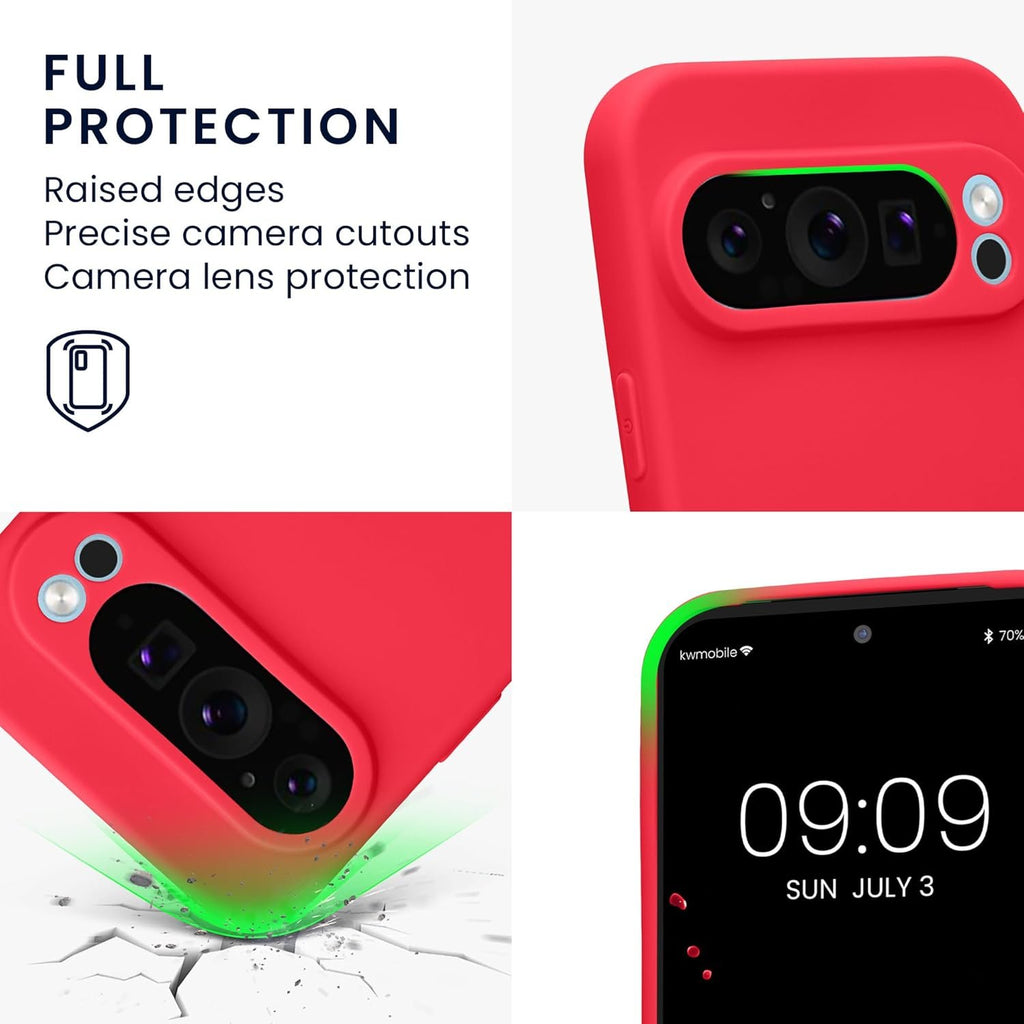 Θήκη Google Pixel 9 Pro KWmobile TPU Case with Camera Lens Protector Σιλικόνης με Πλαίσιο Κάμερας - Neon Pink (KWM000020PH006